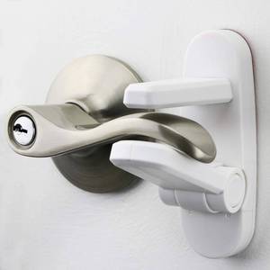 lot 8079 image: Door Lever Lock (3 Pack), Toddler Safe, Easy Install, 3.25 L