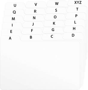 lot 8125 image: 3x5 Index Card Alphabet Tab Dividers 24 pcs (White)