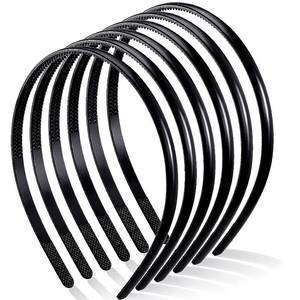 lot 8130 image: WILLBOND 6 pcs Headbands With Teeth Comb (Black, 8 mm)