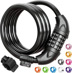 lot 8137 image: Titanker Bike Lock, 4ft x 12 Cable, Combo Lock  Bracket