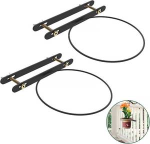 lot 8141 image: Hanging Flower Pot Holder for 8 Planters, 2 Pack