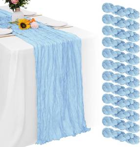 lot 8147 image: 12 Pack Light Blue Cheesecloth Table Runner for Events