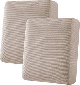lot 8148 image: H.VERSAILTEX Cushion Covers, 2 Pc Medium Sofa, Sand, Jacquard
