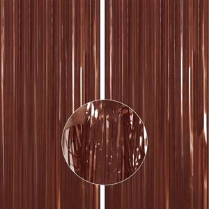 lot 8152 image: PartyWoo Foil Curtain 2 pcs, 3.3x6.6 ft Metallic Brown Tinsel