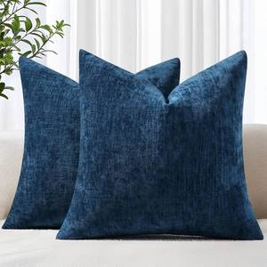 lot 8159 image: decorUhome Chenille Throw Pillow Covers 18x18 Set of 2