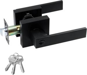 lot 8169 image: JO.KO Door Lock Set, Square Lever, Privacy Lock for Bedroom