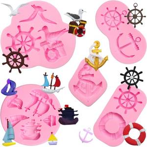 lot 8170 image: Anchor Rudder Silicone Molds, Sailing Boat Hook Fondant Molds