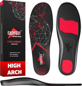 lot 8178 image: Plantar Fasciitis Relief Insoles - High Arch Support Inserts