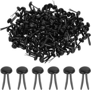 lot 8188 image: 200 PCS Mini Metal Brads, Black, 8 x 15 mm for Crafting & DIY
