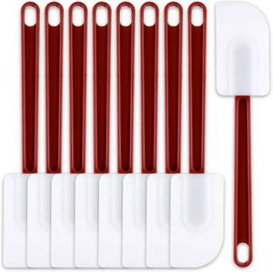 lot 8193 image: Dandat 9 Pcs Silicone Rubber Spatula, Heat Resistant, 10 Inch