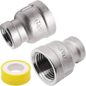lot 8213 image: Reducing Coupling 12 x 14 NPT Female, 304 Stainless Steel