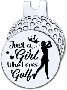 lot 8235 image: Hafhue Just A Girl Who Loves Golf Ball Marker with Clip