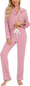 lot 8236 image: Size small-Senert Womens Long Sleeve Pajama Set - Soft Button Down