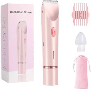 lot 8240 image: 2-in-1 Bikini Trimmer & Shaver, Waterproof, Rechargeable (Pink)