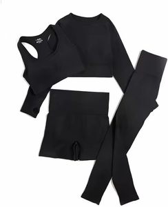 lot 8247 image: Womens Seamless Yoga Workout Set, 2-4 Pc Gym Tracksuit