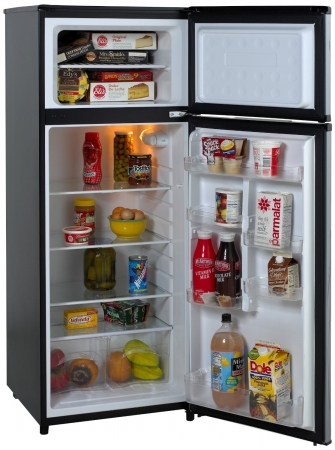 lot 2208 image: Avanti Ra7316pst 2-door Apartment Size Refrigerator Black With Platinum Finish