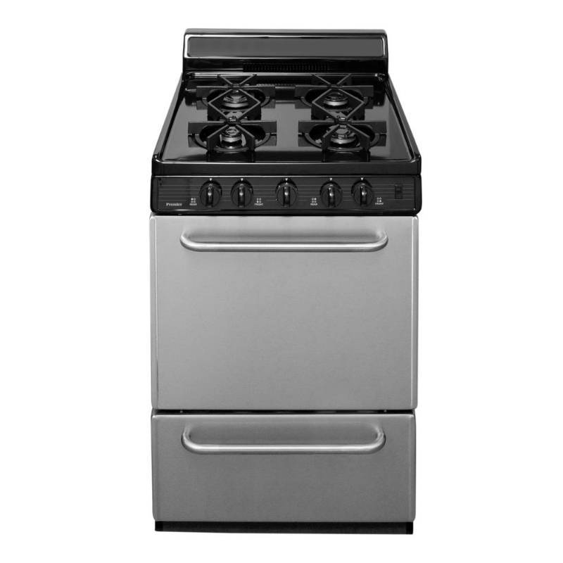 lot 2211 image: SJK600BP 24 ADA Compliant Gas Burner with 4 Sealed Variable Burners  Heavy Duty Cast Iron Grates  4 Porcelain Backguard  Oven Light  Leg Levelers  Black