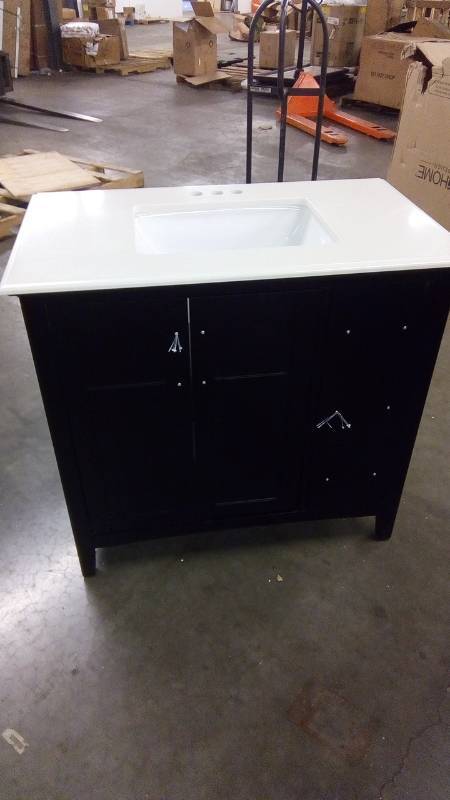 lot 2227 image: Simpli Home Winston 37 Single Bathroom Vanity Set with Mirror