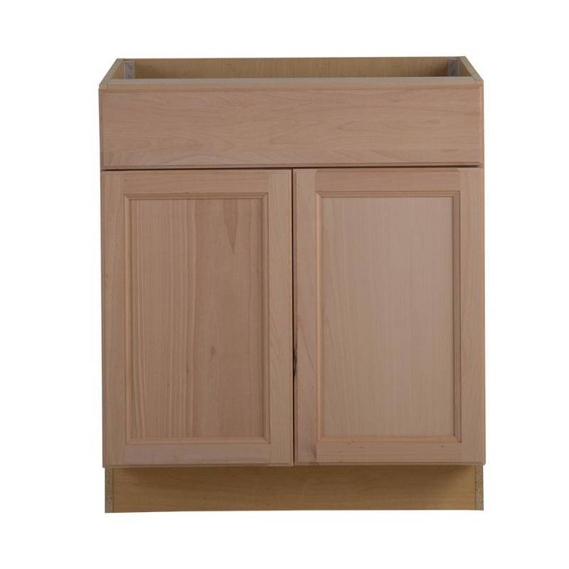 lot 2230 image: Assembled 30 in. x 34.5 in. x 24.63 in. Easthaven Base Cabinet with Drawer in Unfinished German Beech