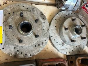 lot 41232 image: Chevy Chevelle Performance Brake Rotors - Cross-Drilled and Slotted