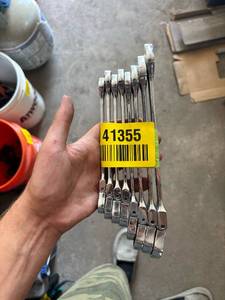 lot 41355 image: Professional Chrome Ratcheting Combination Wrench Set