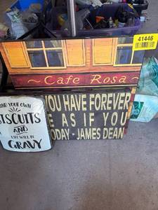 lot 41446 image: Vintage Cafe Rosa Wall Art
