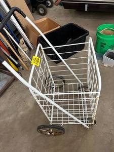 lot 41452 image: White Wire Shopping Cart