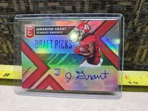 lot 93 image: 2018 Janarion Grant Elite Draft Picks Auto RC Rutgers