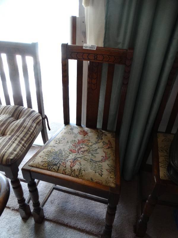 lot 8001 image: 6 Wooden dinning room chairs.