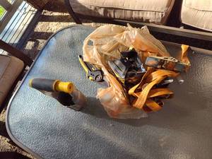 lot 225 image: Strap, Adjustable bulb planter, trimmers and common nails.