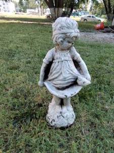 lot 248 image: 22 Girl bird feeder garden statue.
