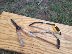 lot 291 image: (2) Handheld saw and tree trimmers.