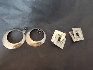 lot 321 image: (2) Pair of clip on earrings.