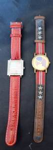 lot 483 image: (2) American Flag Watches.