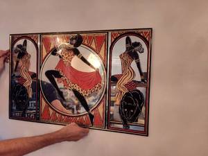 lot 387 image: Dancing Lady and Panther Wall ArtMirror.