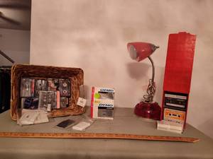lot 635 image: Lamp, Cassettes and more.