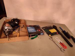 lot 647 image: Hand Tools, Sandpaper, and more.