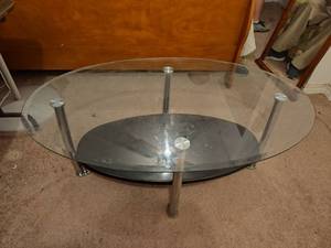 lot 680 image: Glass Top Coffee Table.