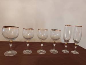 lot 347 image: Bohemia Crystal Goblets.
