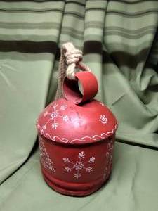 lot 696 image: Hanging Red Painted Bell.