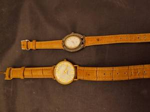 lot 722 image: (2) Leather Quartz Watches.