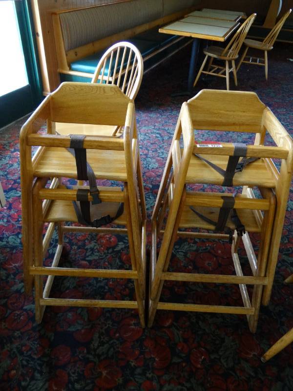 lot 4230 image: Lot of (4) Wooden High Chairs