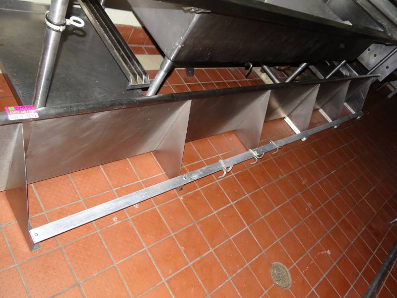 lot 4250 image: Stainless Overhead Shelf with PotPan Rail