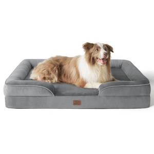 lot 1681 image: Bedsure L Plus Orthopedic Dog Bed for Large Dogs - Washable Dog Cat Bed Waterproof, L Plus Big Comfort Dogs Couch Sofa with Washable Removable Cover, Pet Bed with Nonskid Bottom, Grey, 38 - Retail $48
