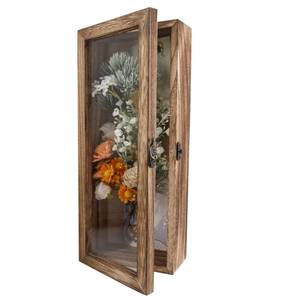 lot 1697 image: GraduationMall 5x12.5 Shadow Box Frame Solid Wood Glass Door Display Case with Linen Back and 6 Stick Pins,1.5 inches Interior Depth,Ideal for Memorabilia Pictures Flowers Medals Tickets - Retail $22