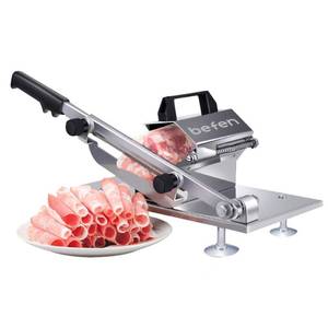 lot 1699 image: Manual Frozen Meat Slicer, befen Upgraded Stainless Steel Meat Cutter Beef Mutton Roll for Hot Pot KBBQ Food Slicer Slicing Machine for Home Cooking of Hot Pot Shabu Shabu BBQ - Retail $66