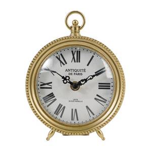 lot 1726 image: NIKKY HOME Gold Table Clock, Silent Non-Ticking Shelf Desk Top Clock Battery Operated Classic Design, Decorative Home Decor for Living Room, Fireplace Mantel, Desktop, Countertop - Retail $33