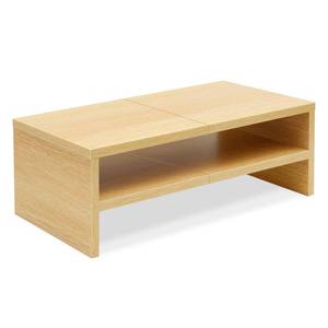 lot 1729 image: TEAMIX 2 Tiers Desktop Monitor Stand Riser 20 Inch Printer Stand with Storage Small TV Riser Laptop Wooden Desk Organizer Shelf Bookshelf Maple (Natural Maple, 2 tiers) - Retail $29