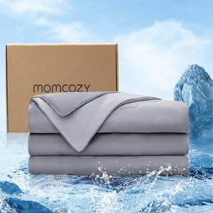 lot 1730 image: Momcozy Life CoolMurm Cooling Comforter for Hot Sleepers, TwinTwin XL 68 x90 Soft Breathable Pregnancy Cooling Blanket, 3-Second Cooling, 8 Hours Stay Cool All Night, Deep Light Grey - Retail $65