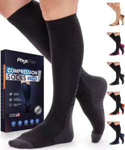 lot 2022 image: Compression Socks for Women & Men (20-30 mmHg) Support for Travel, Nurses, Pregnancy, Shin Splints, Sports and Everyday Wear - Retail $10